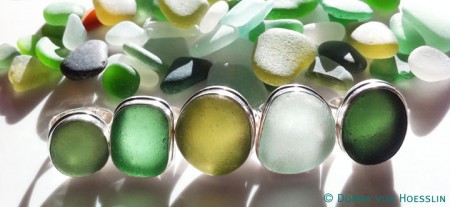 Italy Sea Glass Rings by Donna von Hoesslin for Betty Belts