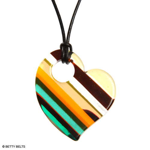 Upcycled surfboard resin heart necklace is #scraptostyle
