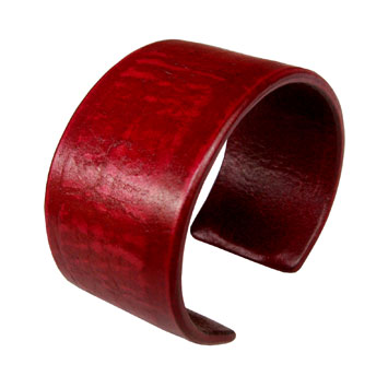 Adjustable Leather Cuff - Red