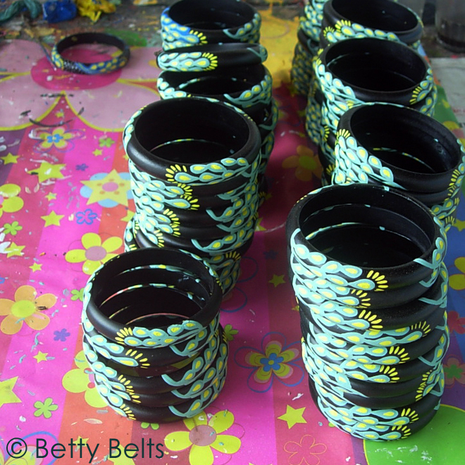     These Hobie Bohemian Bangles have a few more layers to go before they are finished, but they already look really cool!