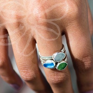 sea glass rings upcycle