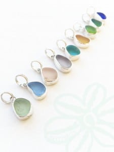sea glass ear rings upcycled